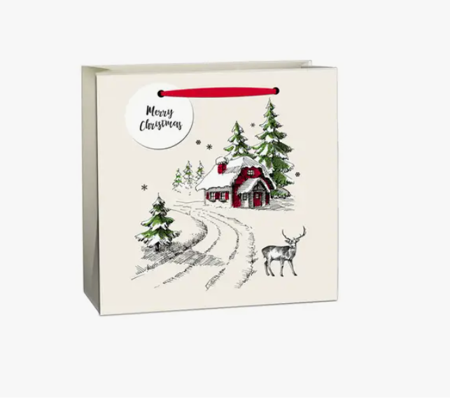 Vintage Style Holiday Gift Bag (Small)