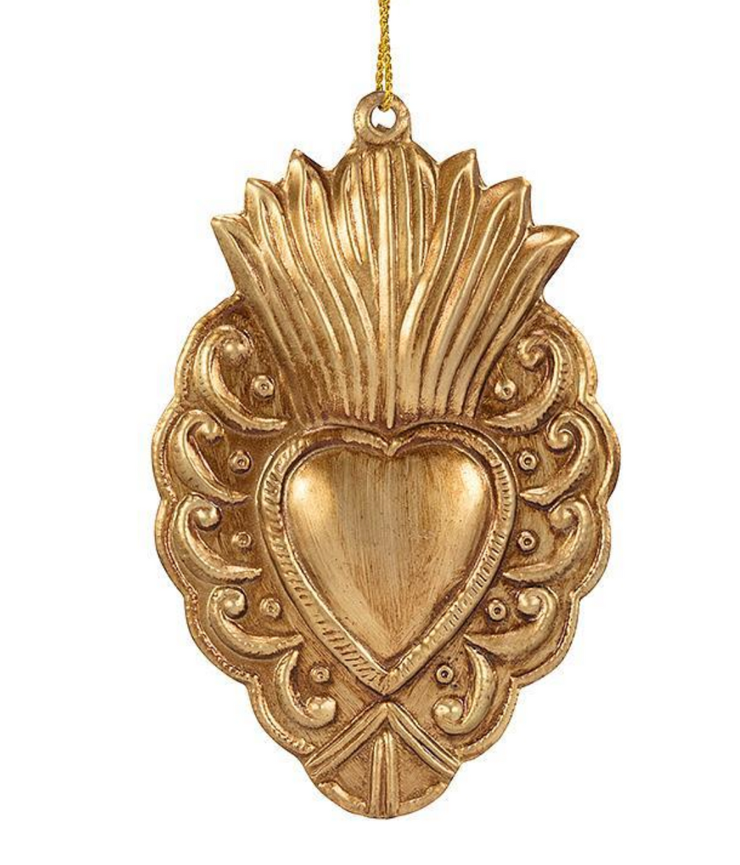Scalloped Flame Heart Ornament
