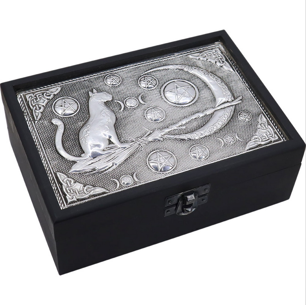 Moon Cat Pentacle Trinket Box