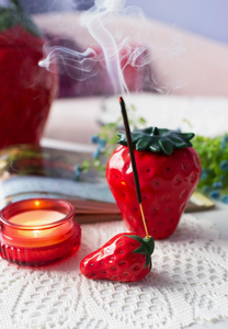 Ceramic Strawberry Incense Holder