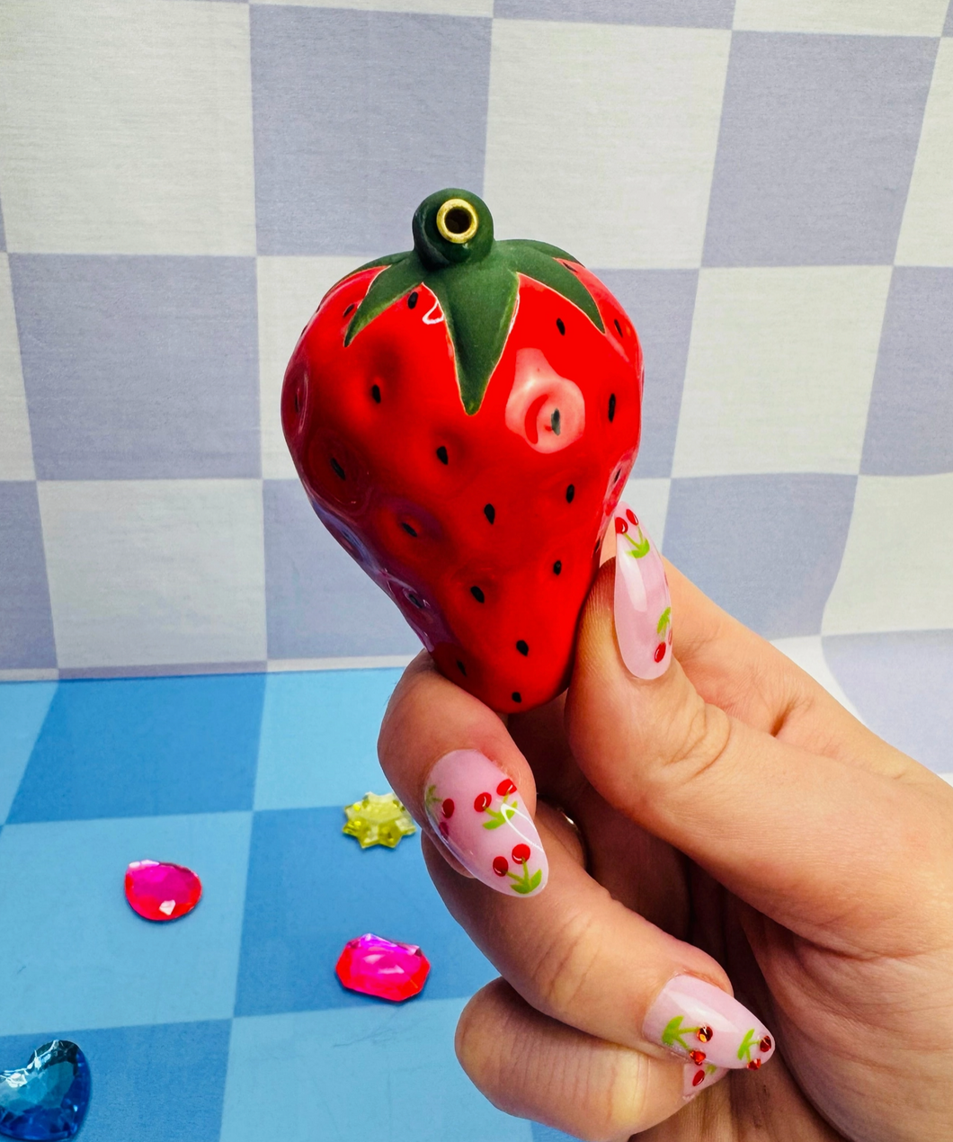 Ceramic Strawberry Incense Holder