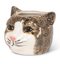 Load image into Gallery viewer, Tiny Tabby Cat Planter
