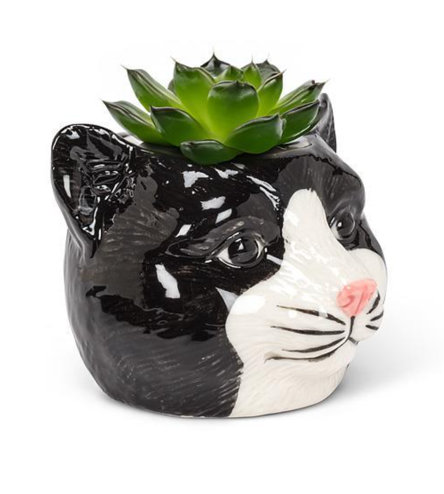 Tiny Black Cat Planter