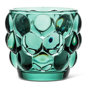 Green Glass Bubble Votive Holder