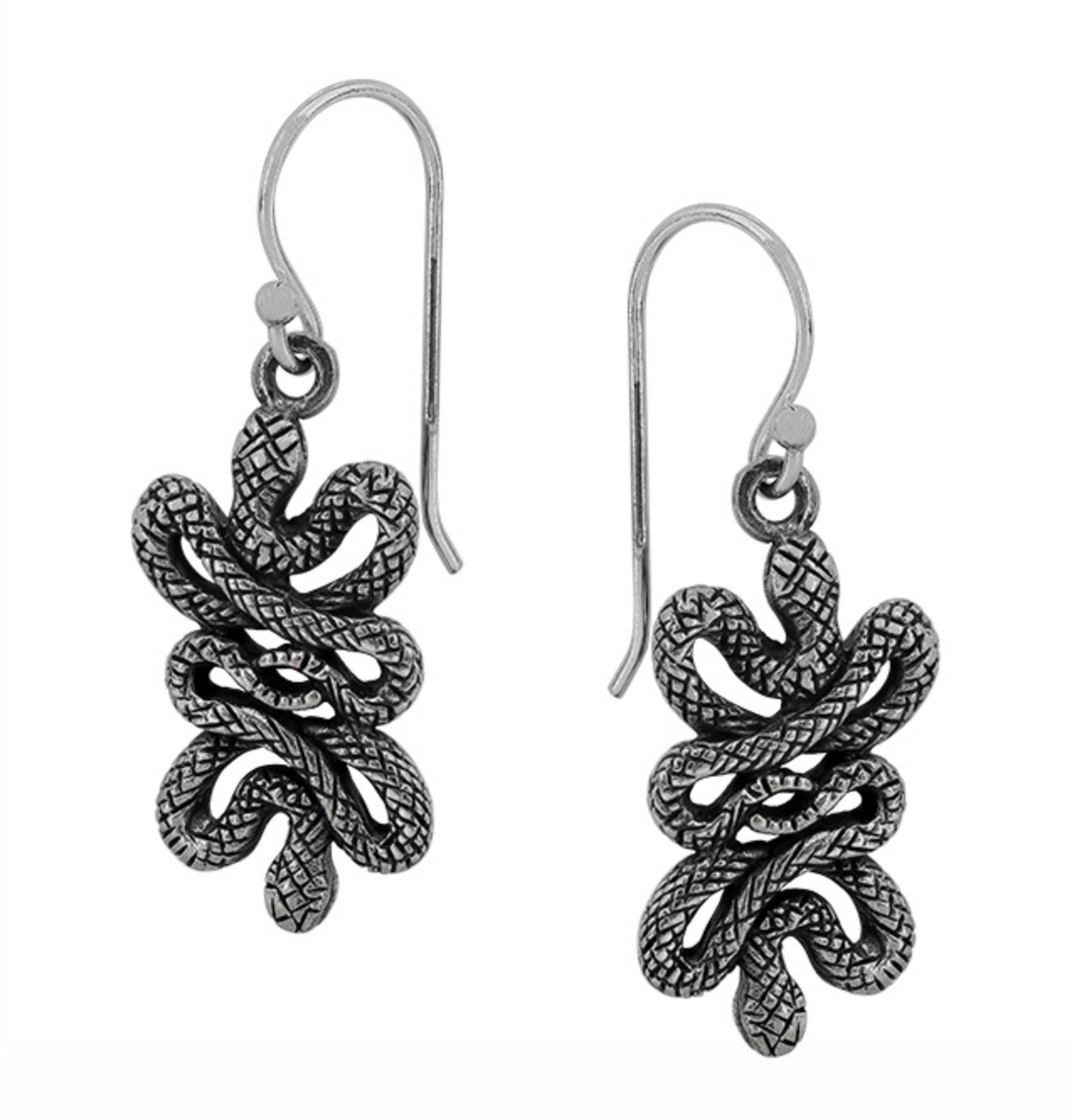 Sterling Silver Snake Earrings