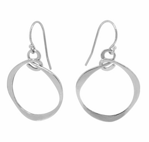 Silver Organic Loop Earrings