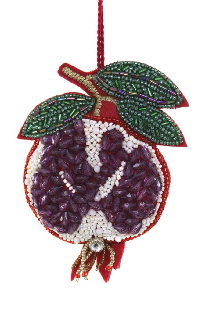 Jewelled Pomegranate Beaded Ornament