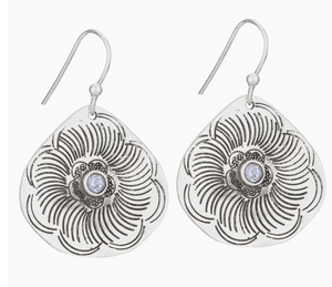Blue Topaz Flower Earrings