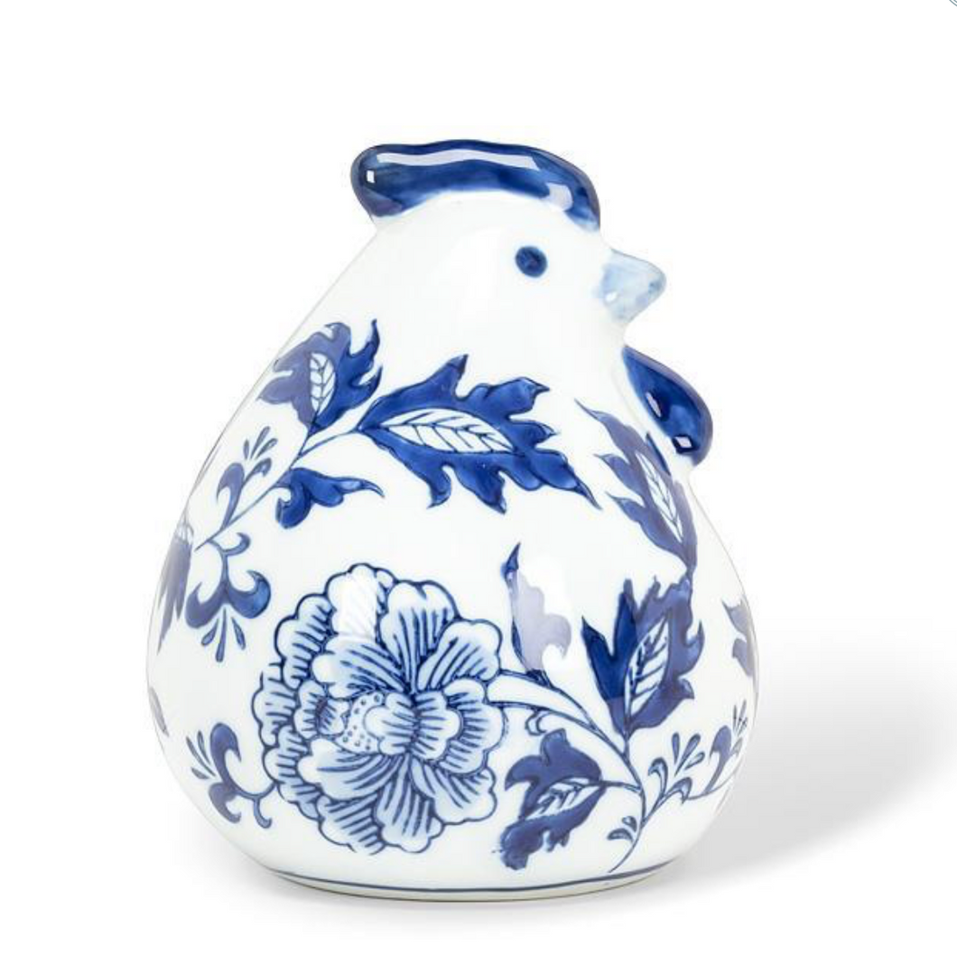 Blue & White Medium Chicken Figure