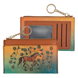 Horses Zippered Card Wallet [Art by Storm Angeconeb]