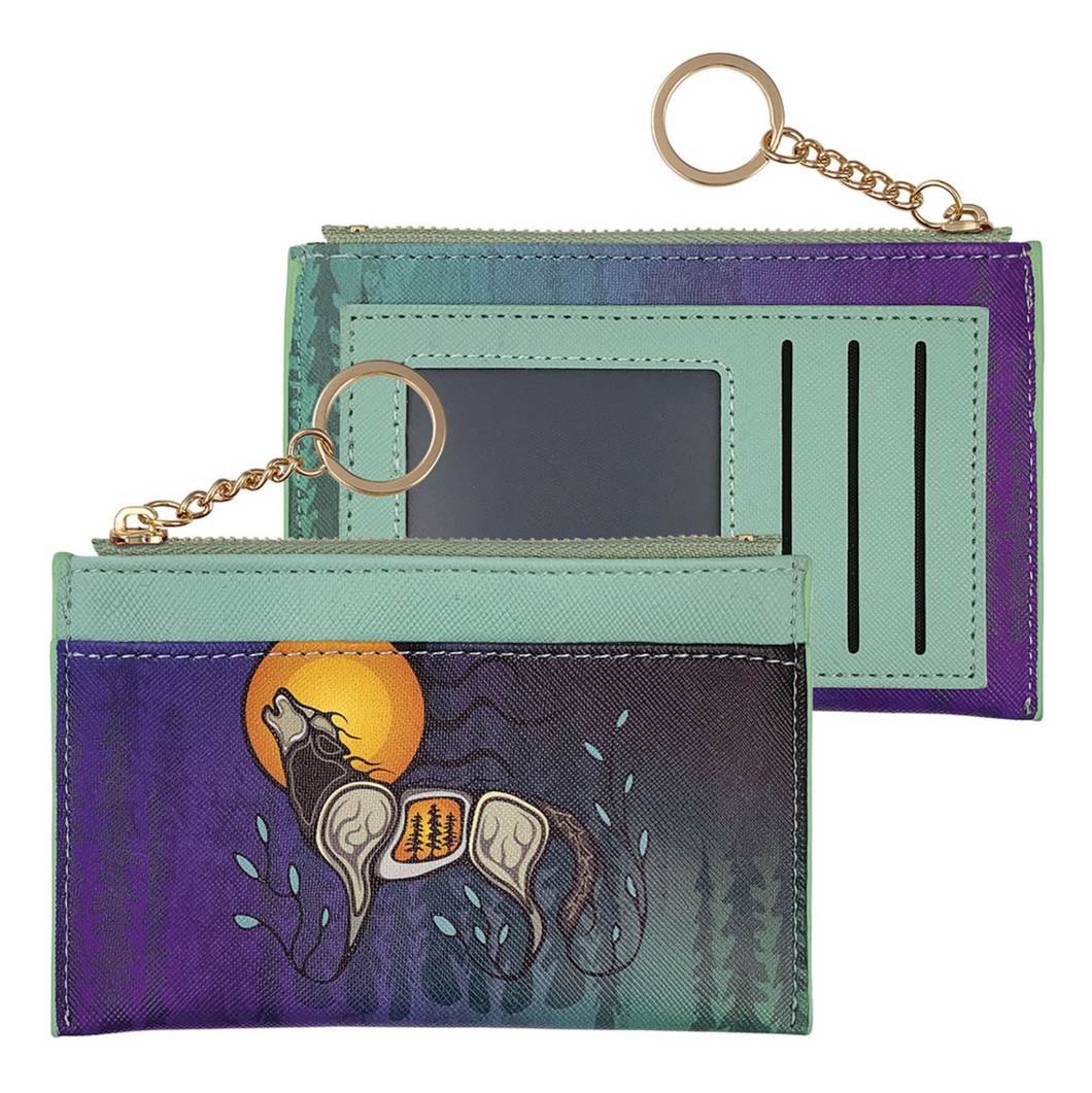 Wolf Zippered Card Wallet [Art by Storm Angeconeb]