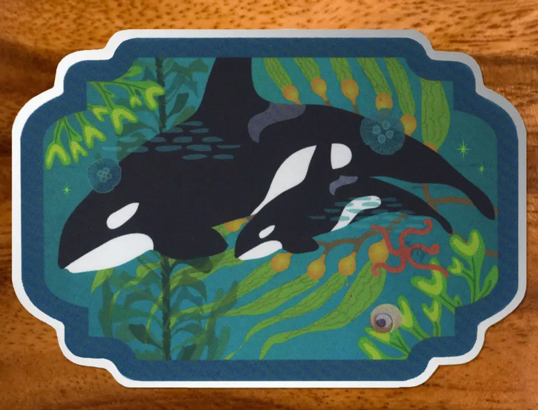 Orca And Baby Sticker