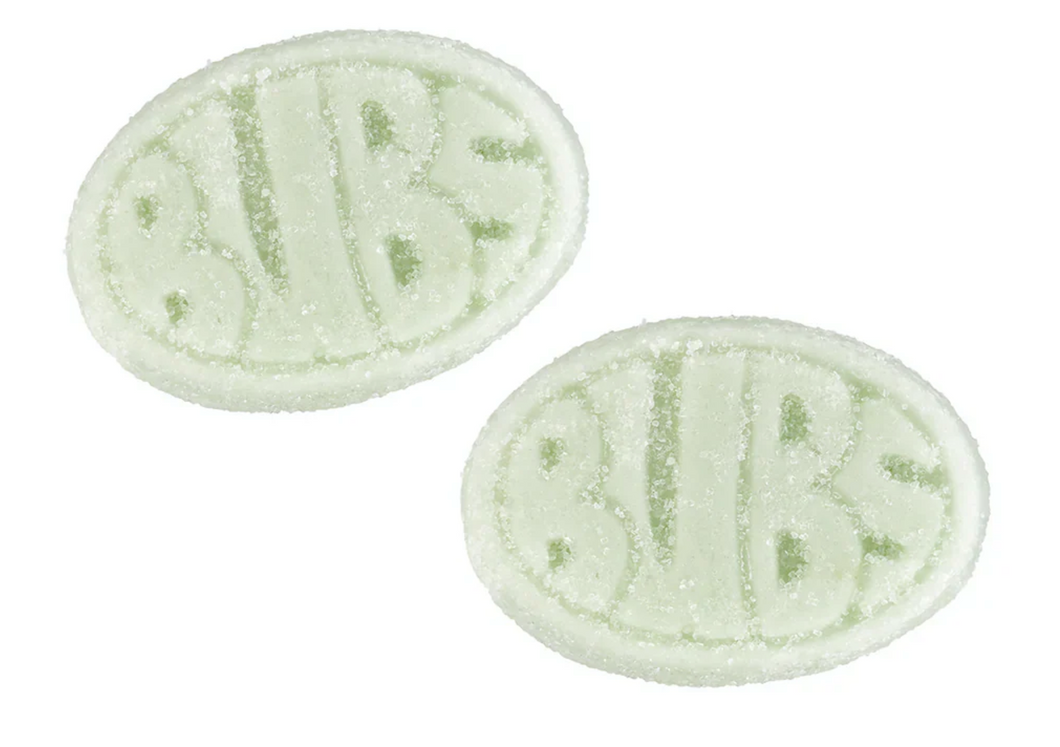 Sour Fruity Pear Bubs Swedish Candy (4 oz cube)