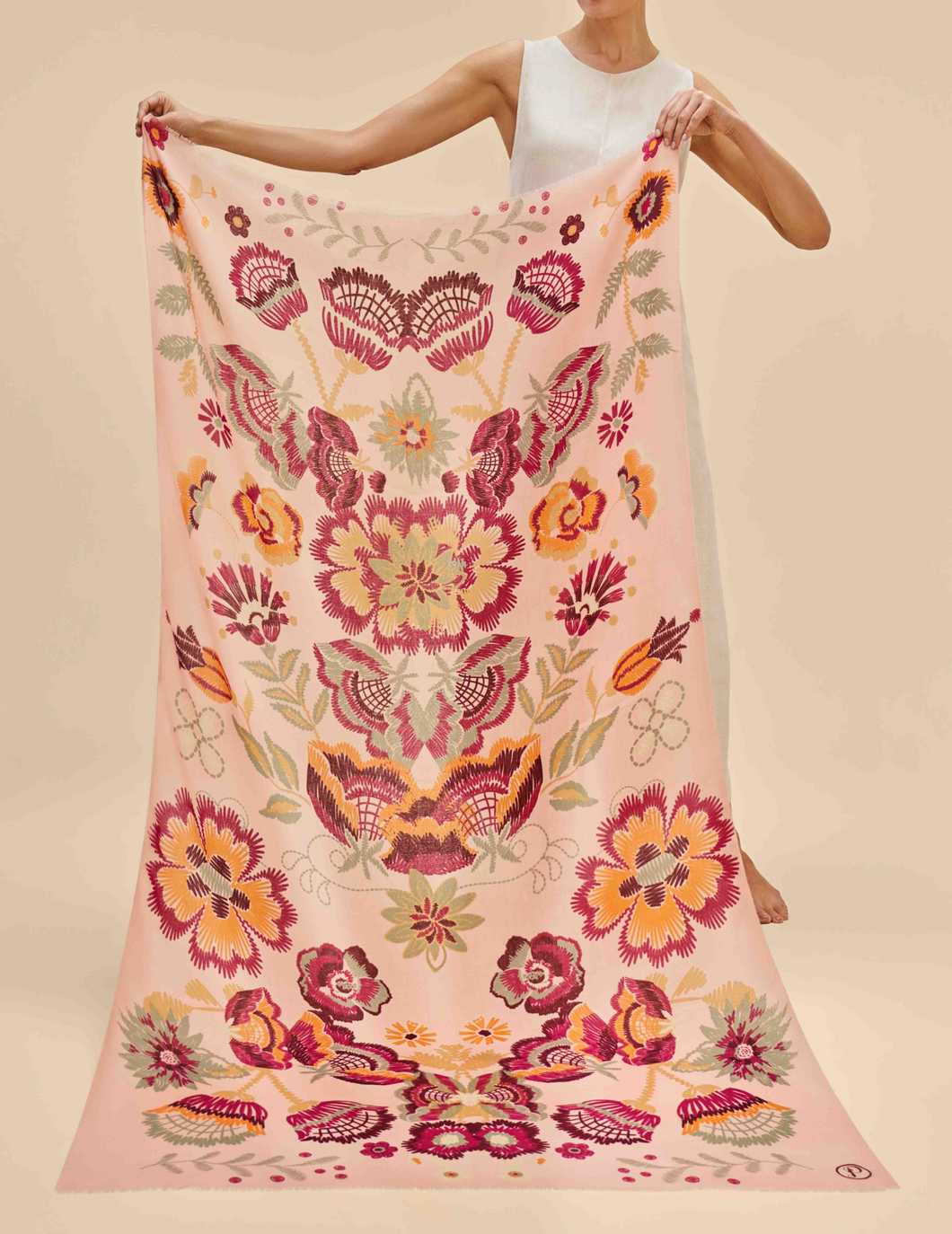 Floral Symmetry Print Scarf