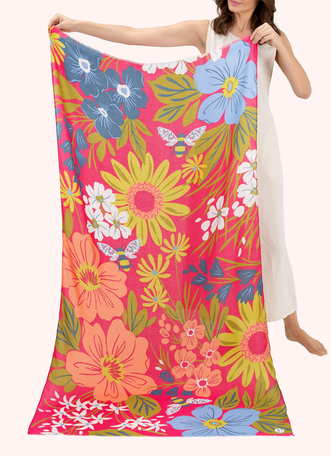 Hedgerow Honey Bees Print Scarf