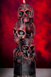 Triple Skull Beeswax Candle