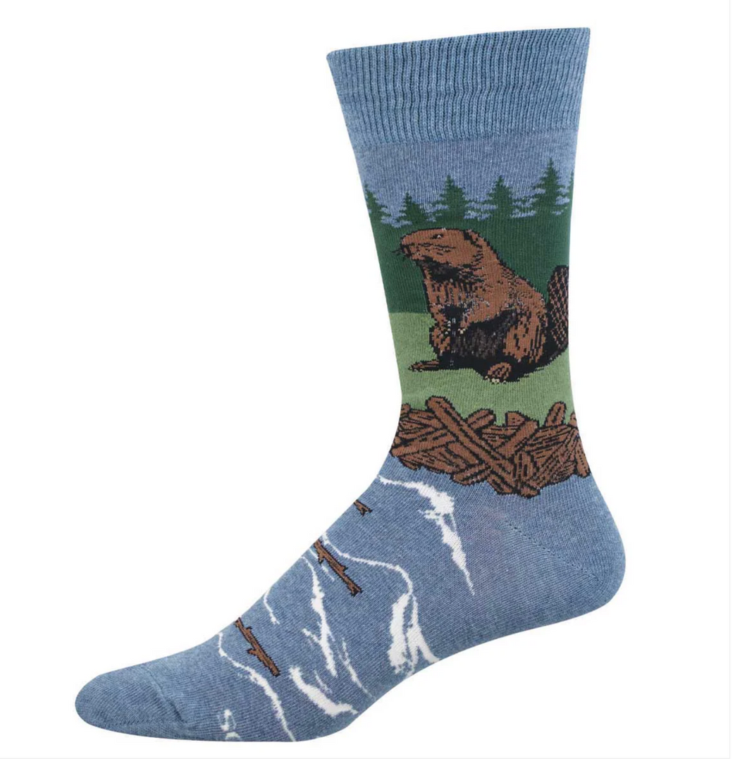 Men's Beaver Socks (Blue Heather)