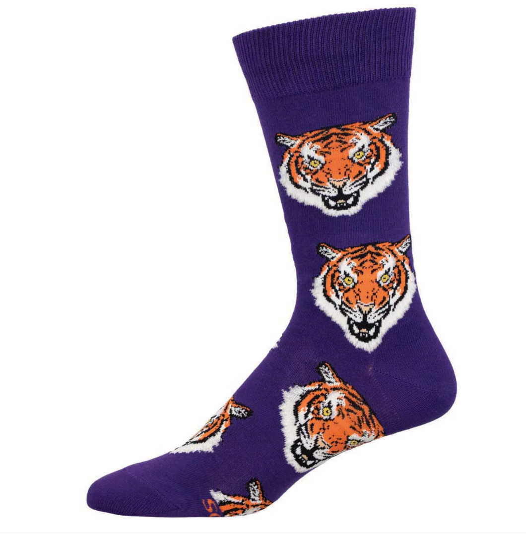 Men's Fierce Tiger Socks (Purple)