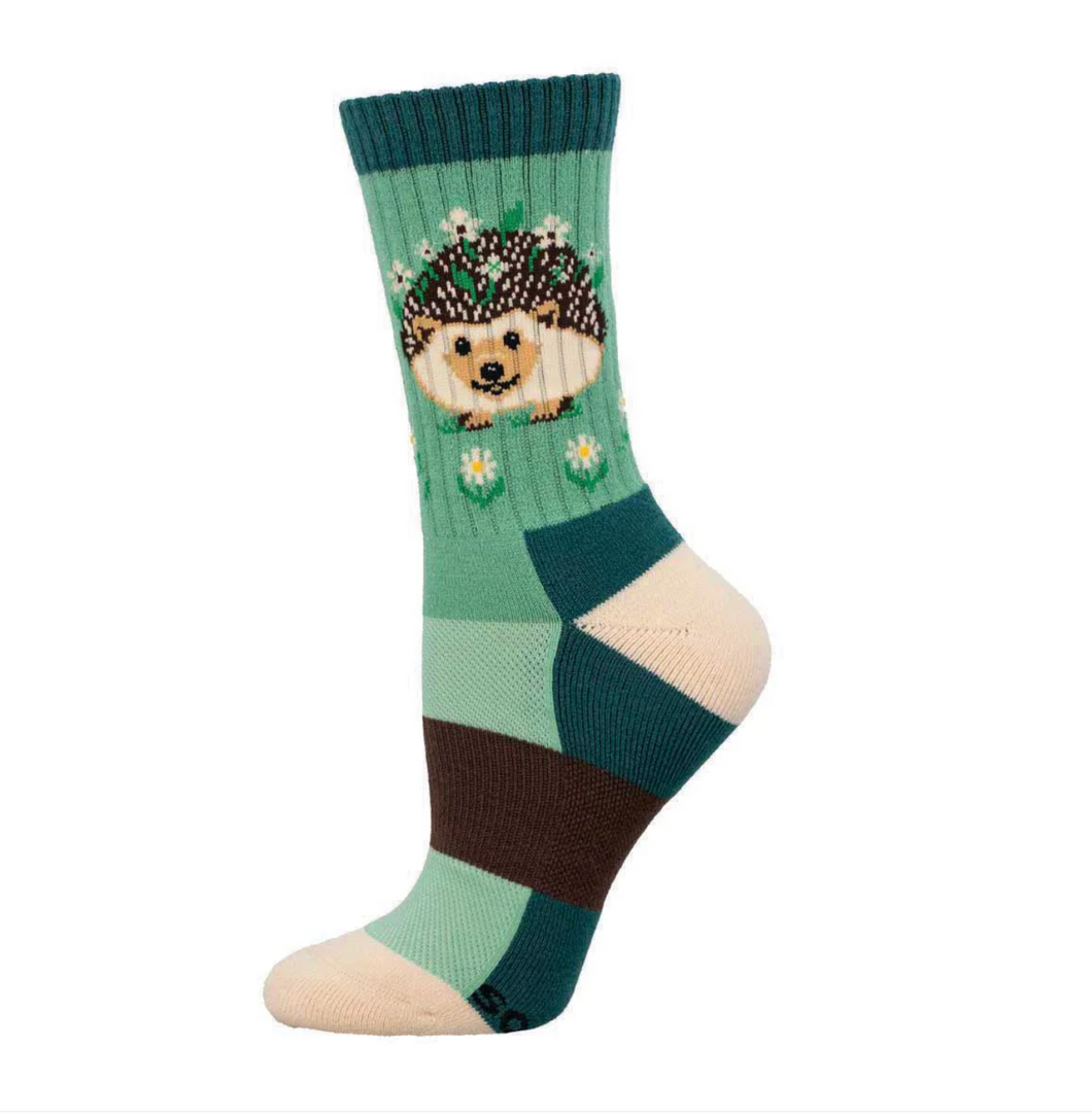 Women's Merino Wool Blend Flowery Hedgehog Socks