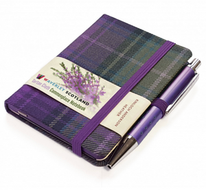 Mini Tartan Notebook & Pen (Heather)