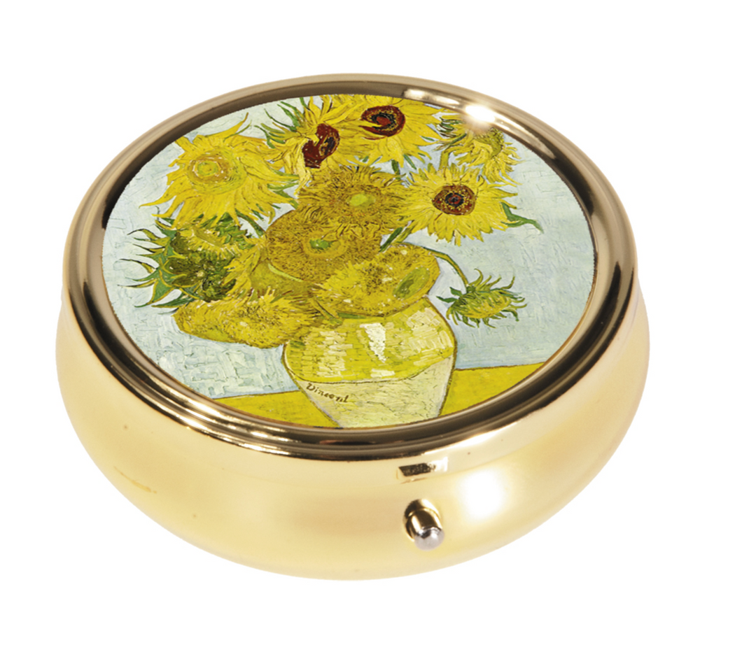 Van Gogh Sunflowers Pill Box