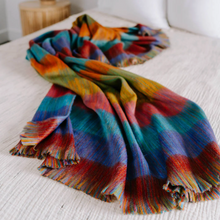 Load image into Gallery viewer, Fringed Harvest Multi Throw Blanket
