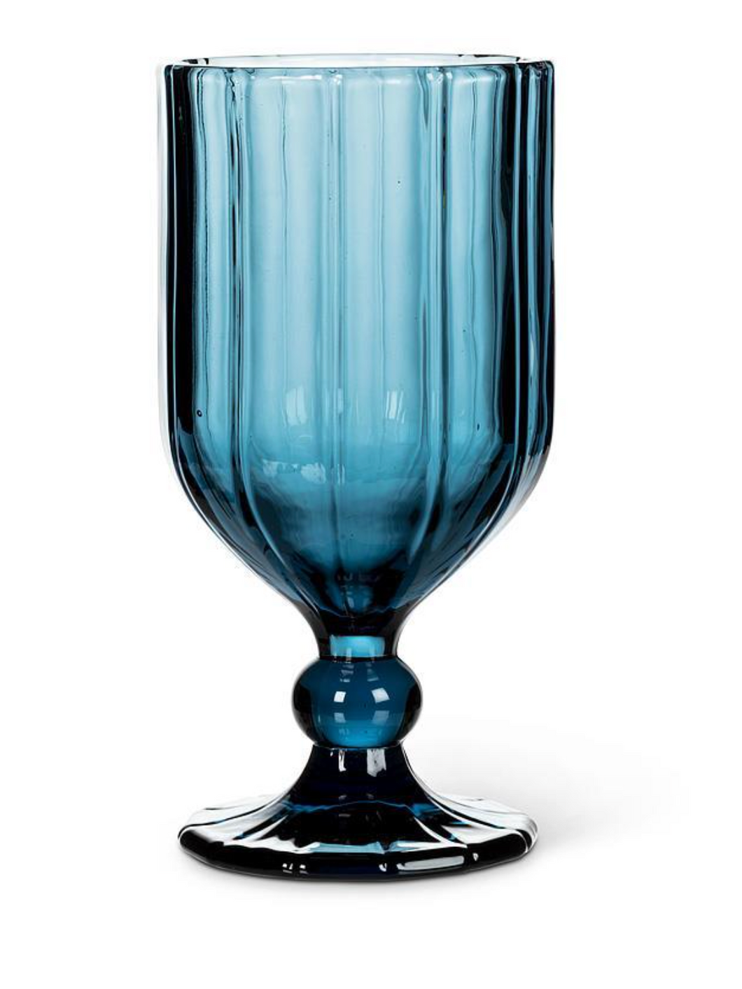 Blue Glass Panel Goblet
