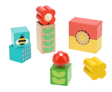 Load image into Gallery viewer, Busy Garden Wooden Discovery Blocks
