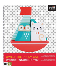 Load image into Gallery viewer, Owl &amp; The Pussy-Cat Wooden Stacking Toy
