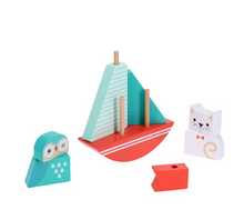 Load image into Gallery viewer, Owl &amp; The Pussy-Cat Wooden Stacking Toy
