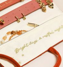 Load image into Gallery viewer, Rust Celestial Embroidered Velvet Jewellery Roll
