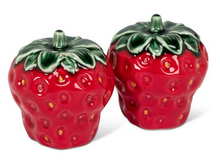 Load image into Gallery viewer, Strawberry &amp; Leaf Salt &amp; Pepper Shakers
