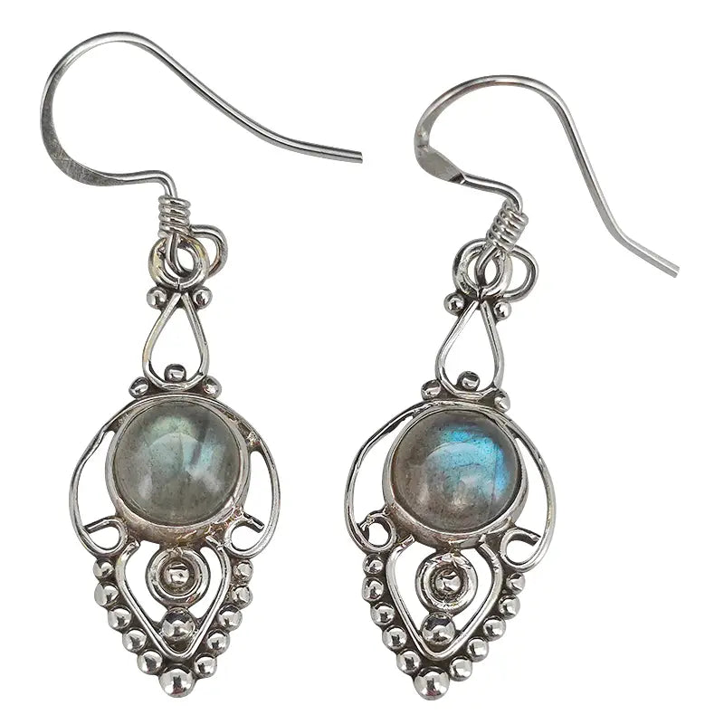 Balinese Style Labradorite Earrings
