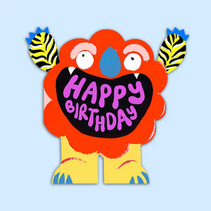 Monster Shaped Happy Birthday Card (Oversized)