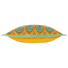 Load image into Gallery viewer, Ochre &amp; Aqua Casa Pillow
