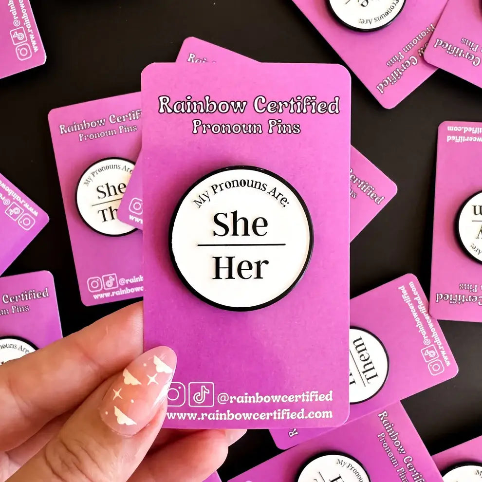 She/Her Pronoun Pin