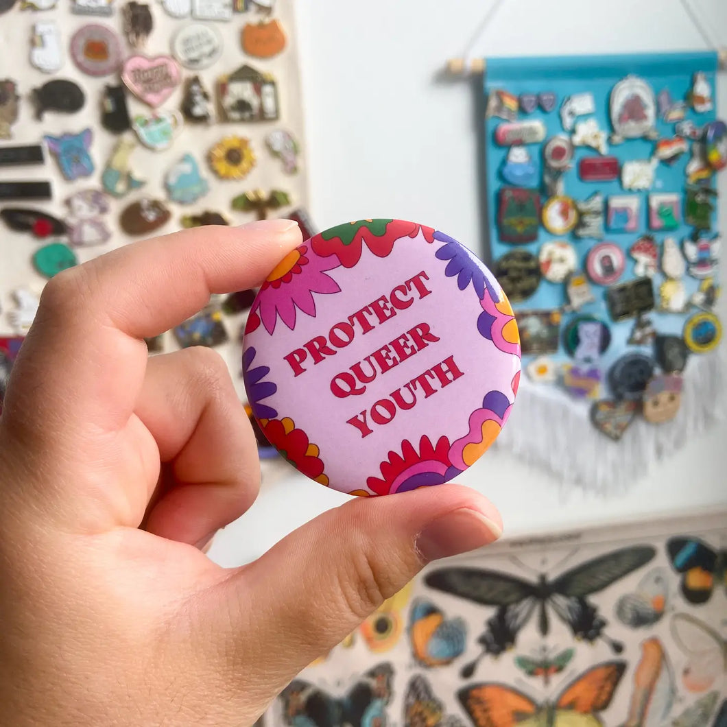 Protect Queer Youth Pinback Button