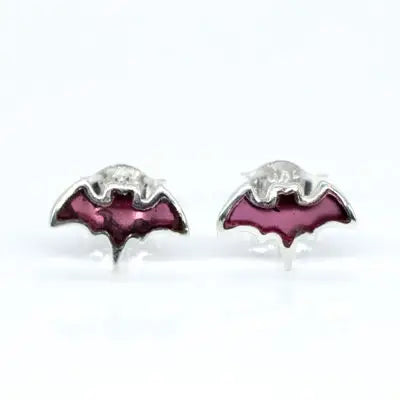 Tiny Garnet Bat Studs