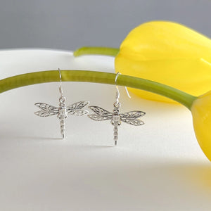 Silver Dragonfly Earrings