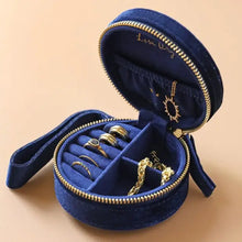 Load image into Gallery viewer, Starry Night Mini Round Velvet Jewelry Box
