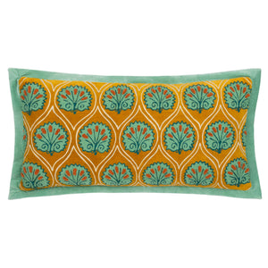 Ochre & Aqua Casa Pillow