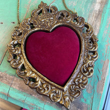 Load image into Gallery viewer, Red Velvet Sacred Heart on Chain
