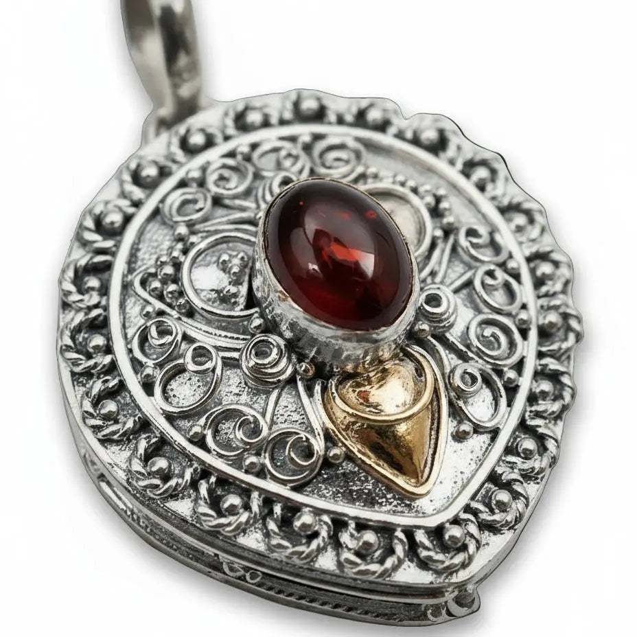 Balinese Poison Locket with Amber – Prairie Sky General Store