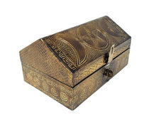 Load image into Gallery viewer, Triple Moon Wood &amp; Metal Pentacle Box
