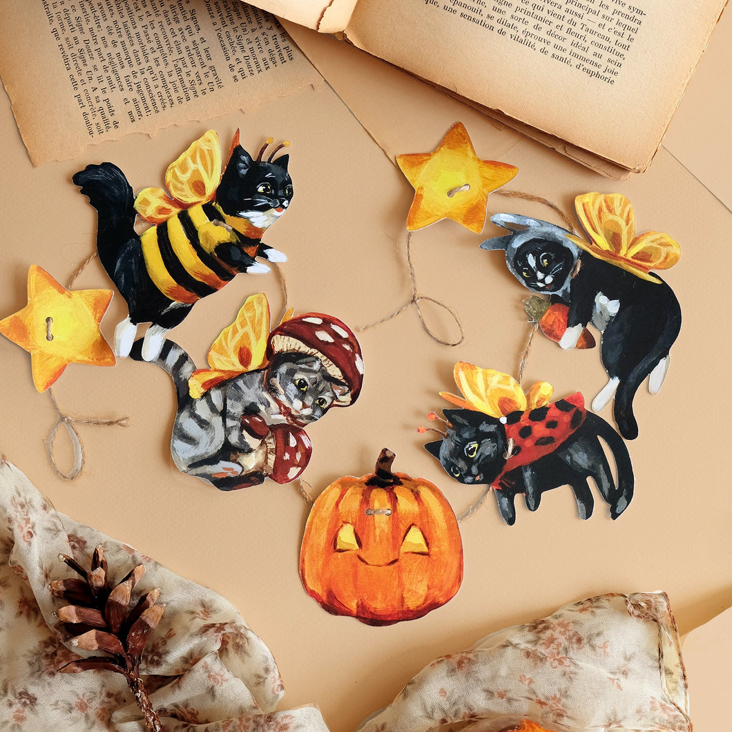 Halloween Cat Garland DIY Kit