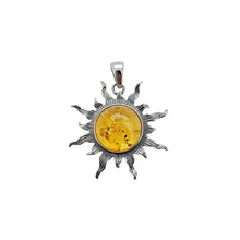 Load image into Gallery viewer, Citrine Amber Sun Pendant
