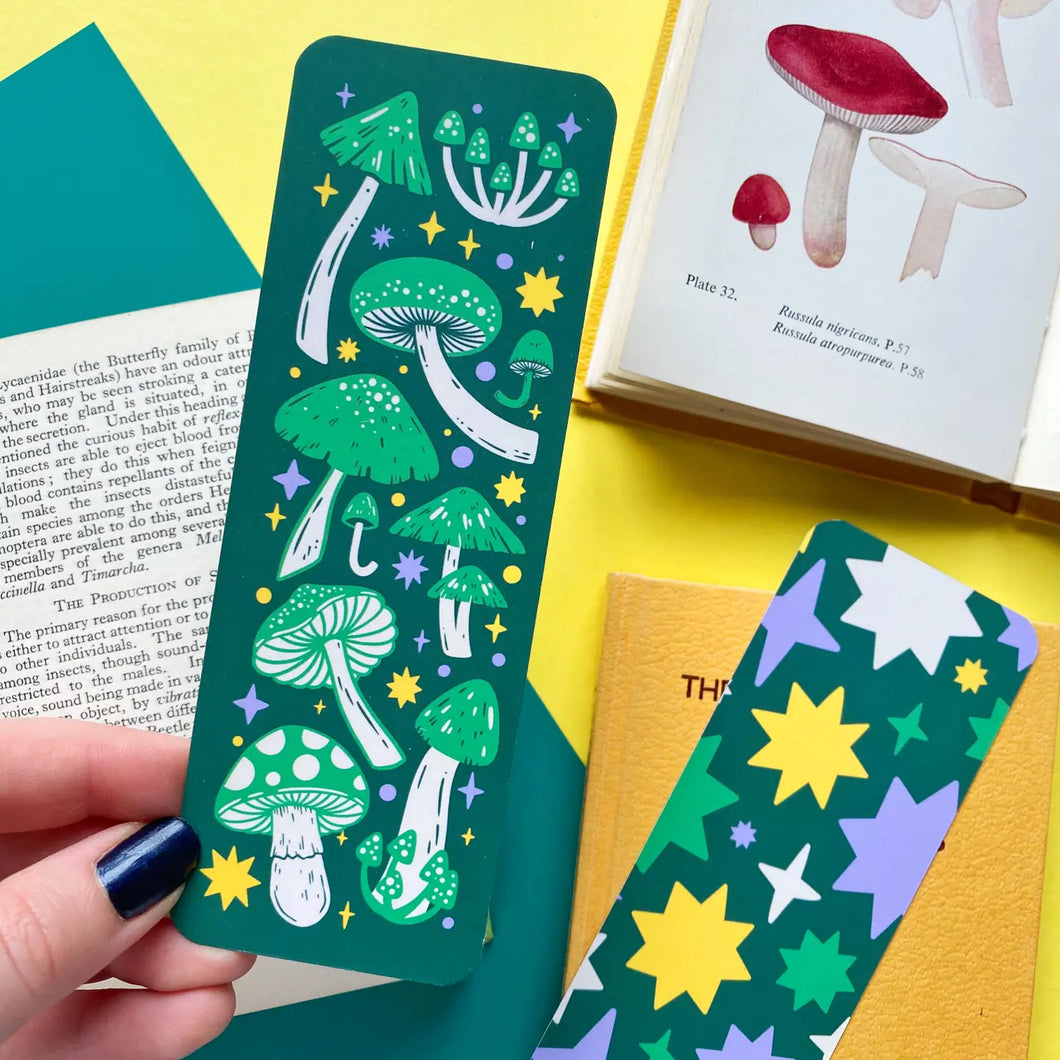 Green & Blue Mushrooms Bookmark