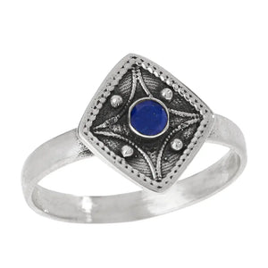 Oxidized Silver & Lapis Ring