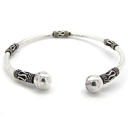 Bali Style Silver Cuff Bracelet