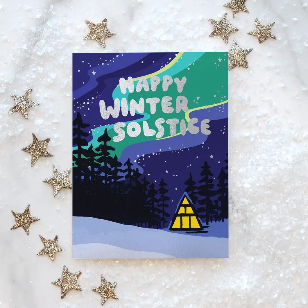 Happy Winter Solstice/Aurora Borealis Card